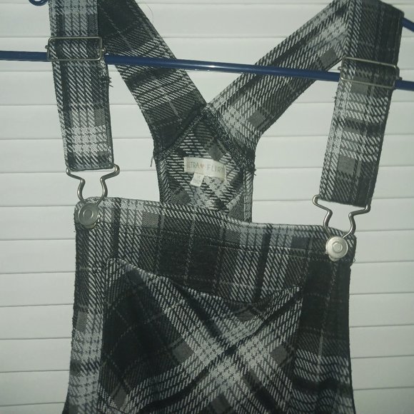 Ultra ❤️ Flirt Plaid Buckle Jumper Dress M Medium Black White Gray NEVER WORN - Picture 1 of 11
